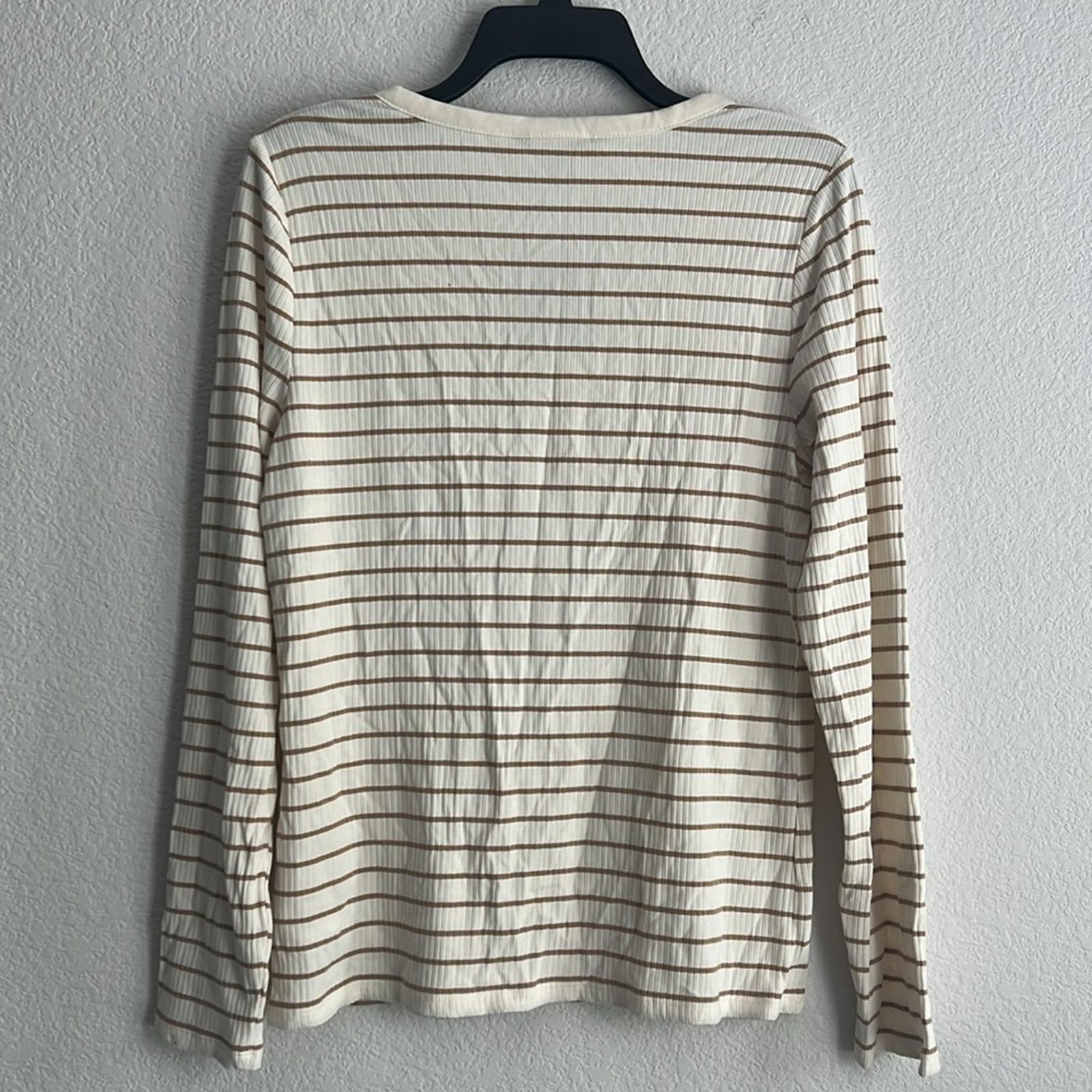 Lauren Ralph Lauren Mascarpone Cream Striped Jersey Women’s Size XL NWT
