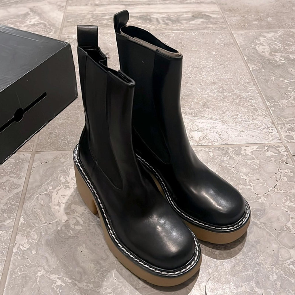 Marc Fisher LTD. BLACK Fredy Mid Calf Booties, Size 5 New in Box $249