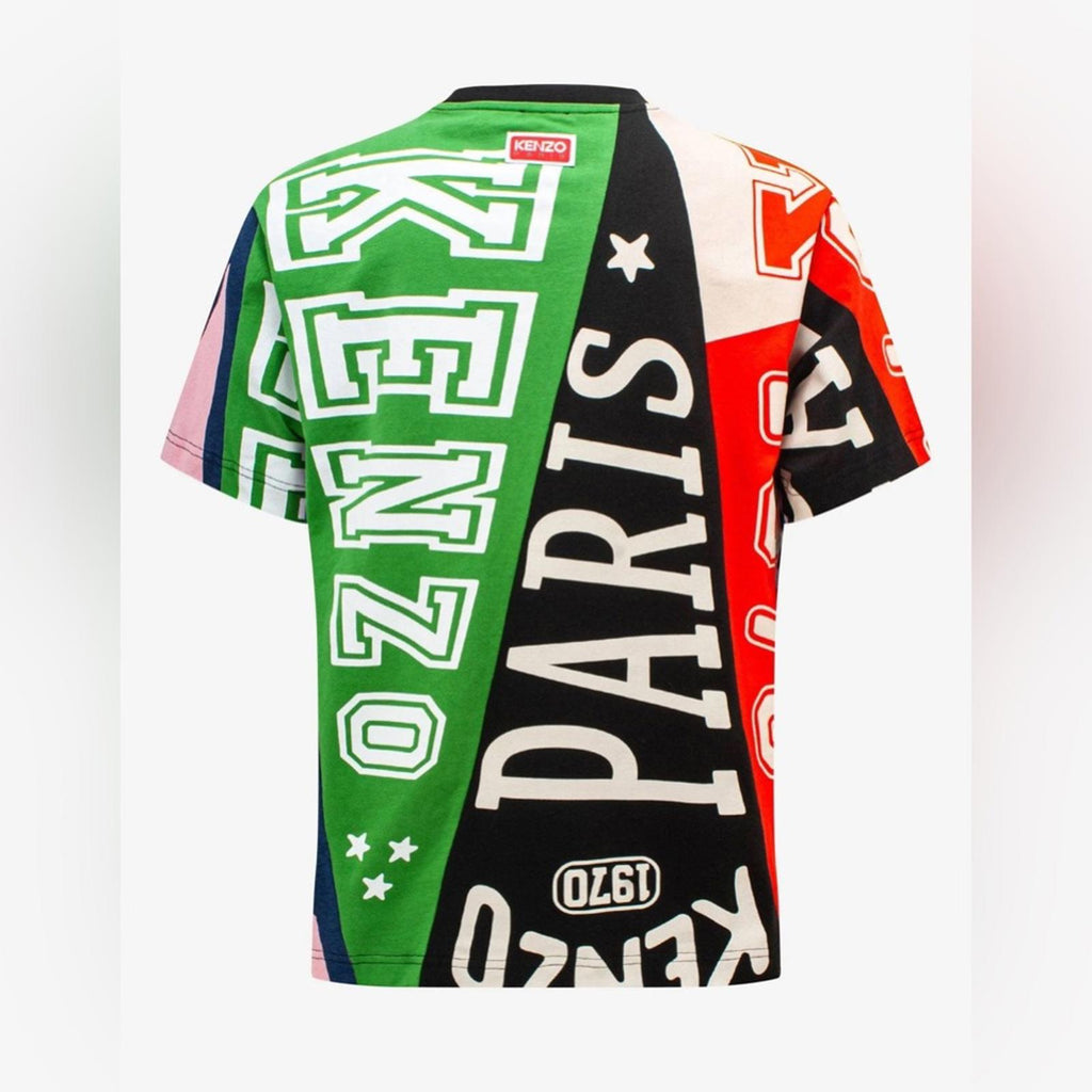 KENZO Flag Print Oversize Cotton T-Shirt, Size S New w/Tag Retail $475
