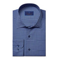 NEW David Donahue Geometric Floral Print Dress Shirt in Navy, Size 17 (34/35)