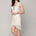 NEW Free People Lace Slip French Court Tea Cream Sheer Dress, Size L Retail $98
