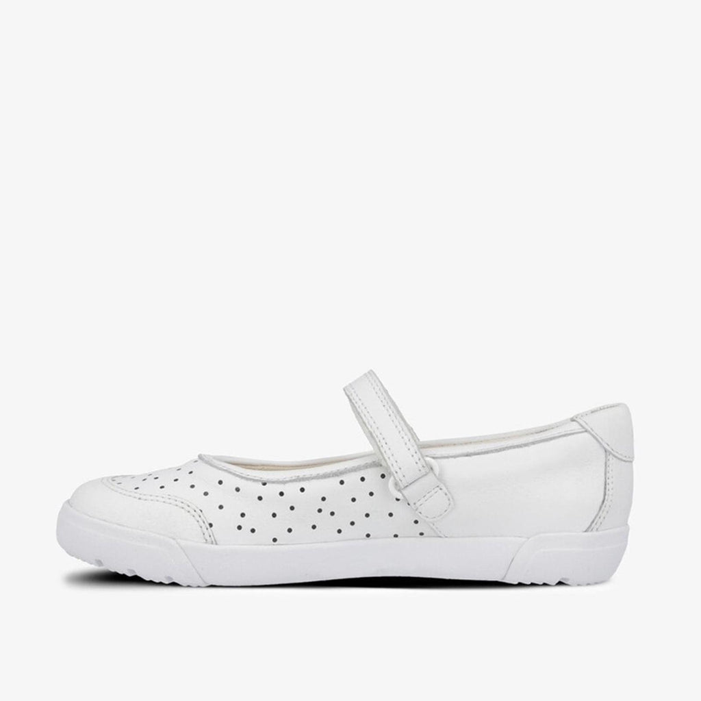 NWT Clarks Kid’s Emery Halo T White Leather Sneakers Girls Size UK 6.5G, US 7W