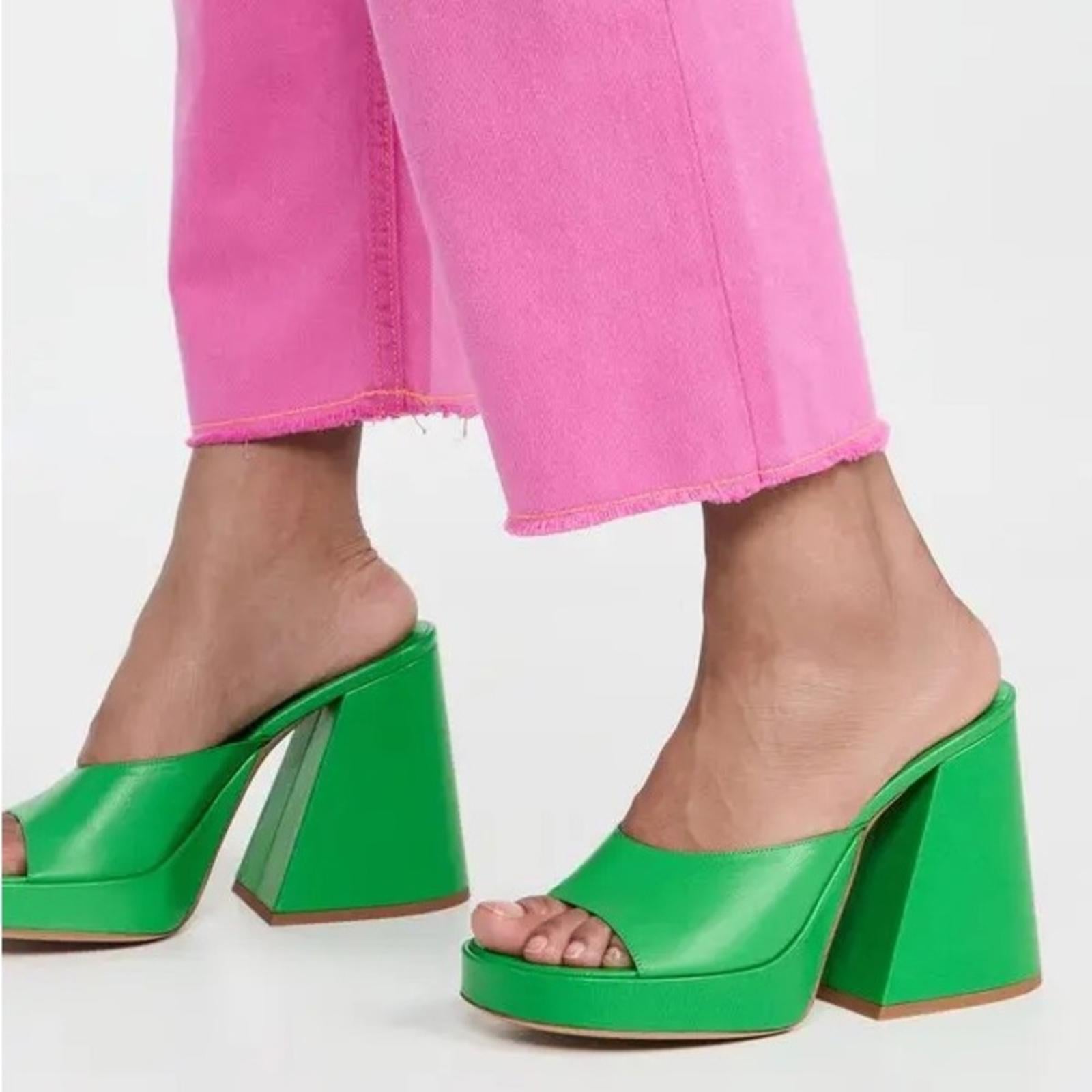 Simon Miller Slice High Heel Sandals in Green, Size 36, NEW in Box w/DustBag
