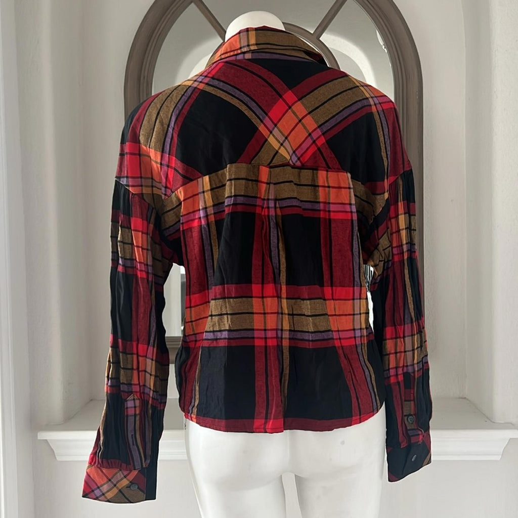 Anthropologie’s Sanctuary The Cabin Plaid Button-Down Shirt, Size M New w/Tag