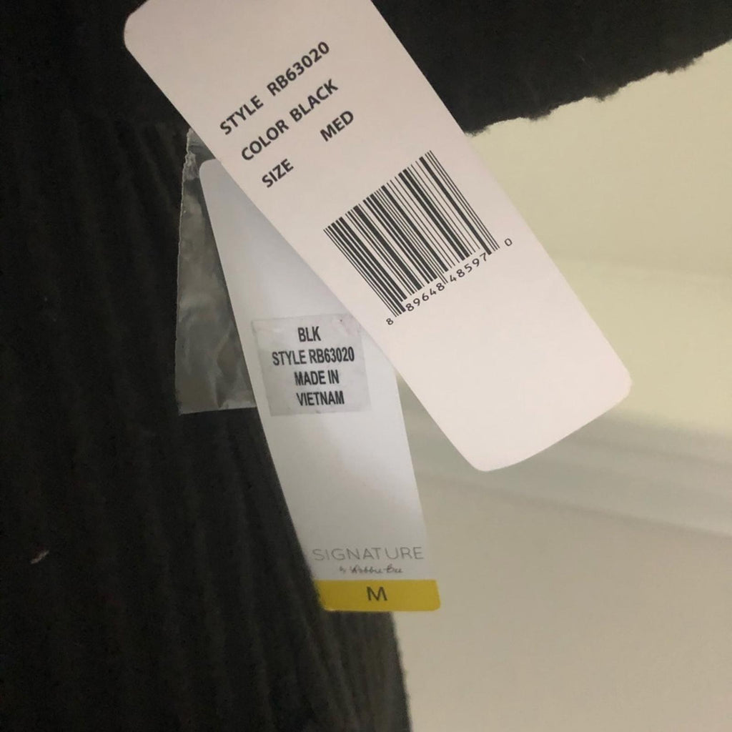 Robbie Bee’s Signature Ribbed Sweater Dress in Black, Size M New w/Tag