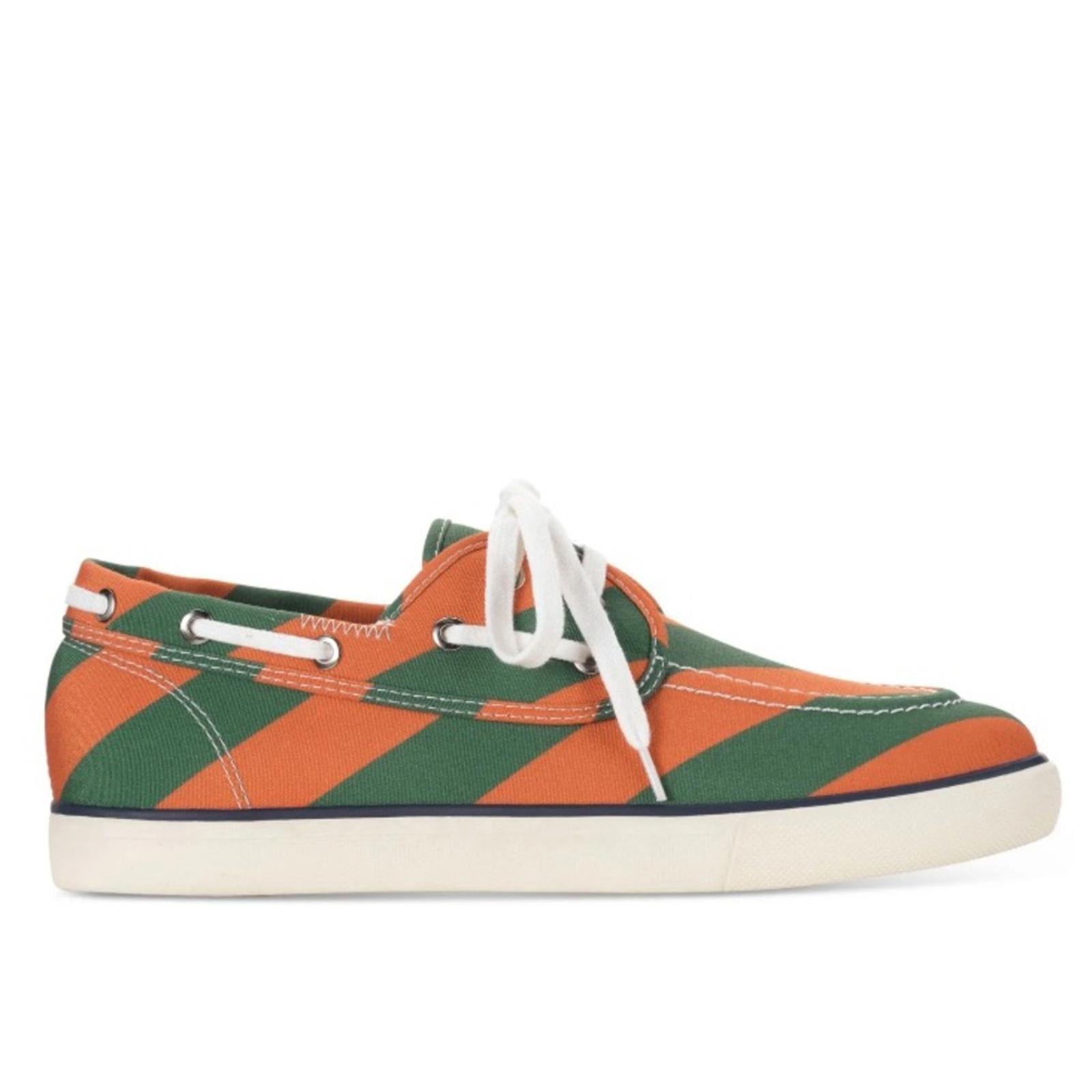 Club Room Green Striped Padded Royce Platform Lace-Up Boat Shoes Size 10, NWT