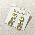 Lonna & Lilly Gold-Tone Crystal & Stone Flower Drop Earrings, New w/Tag