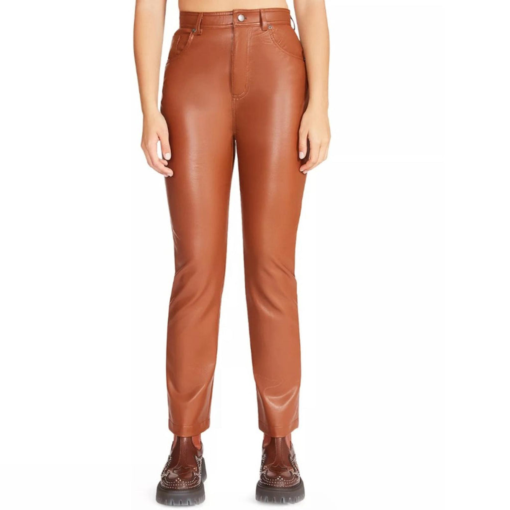 Steve Madden Josie Faux Leather Pants in Cognac/Brown, Size 25 New w/Tag
