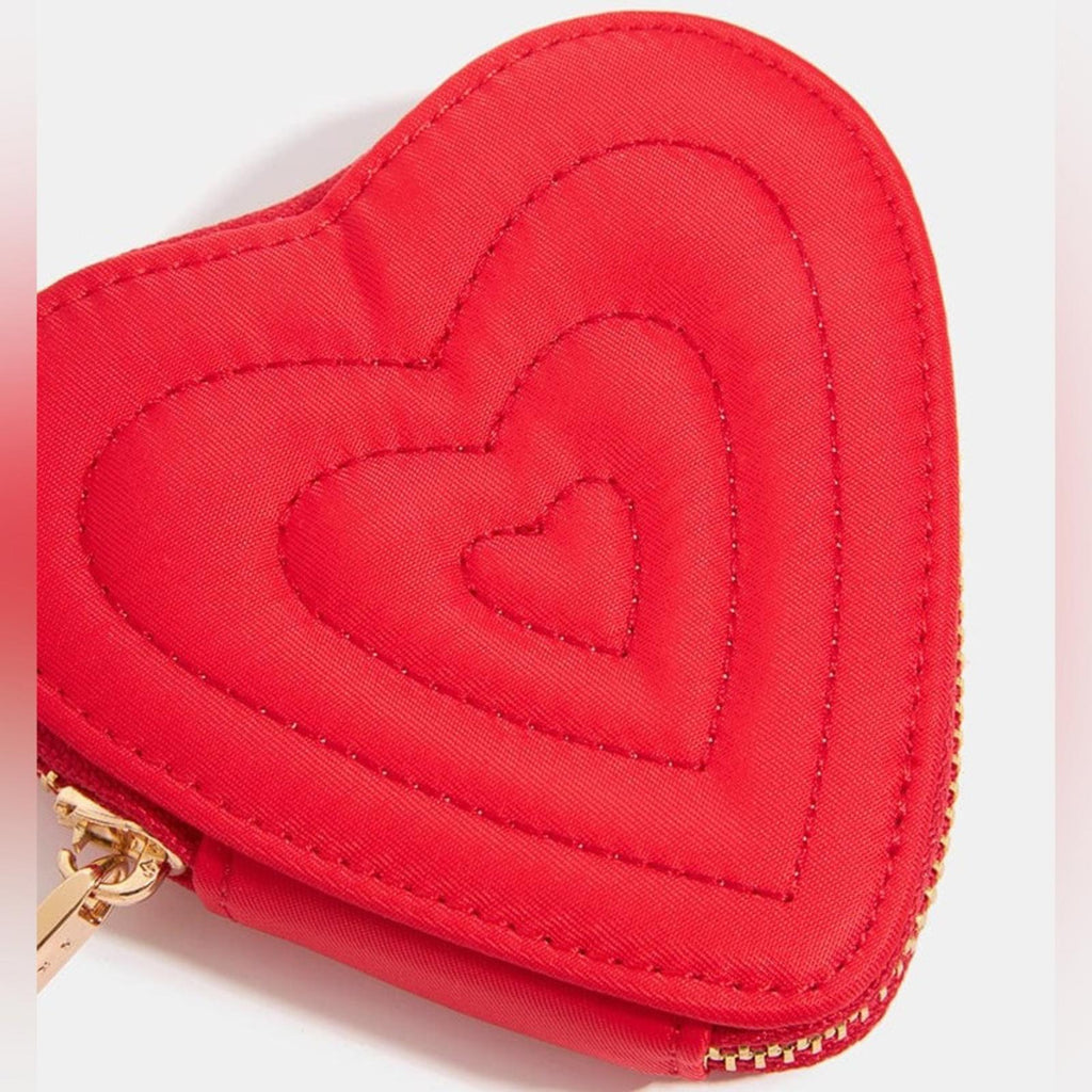 SkinnyDip London Women's Heart Quilted Coin Purse in Red, New with Tag