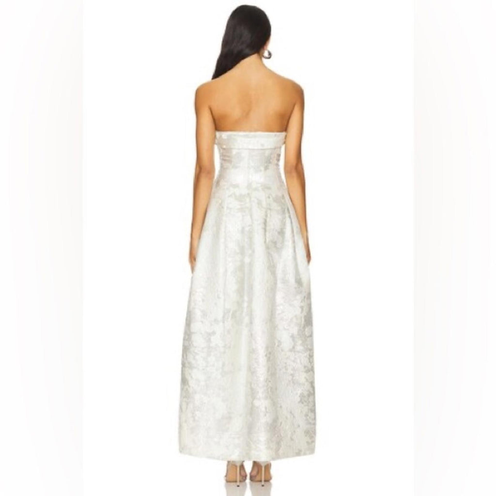 Simkhai Octavia Strapless Metallic Brocade Gown, NWT, Size 0 (Fits Size 2)