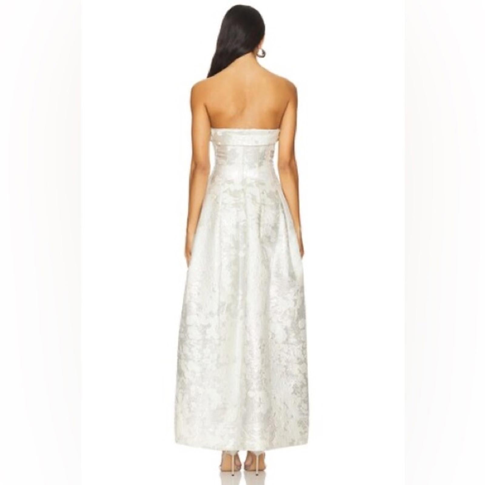 Simkhai Octavia Strapless Metallic Brocade Gown, NWT, Size 0 (Fits Size 2)
