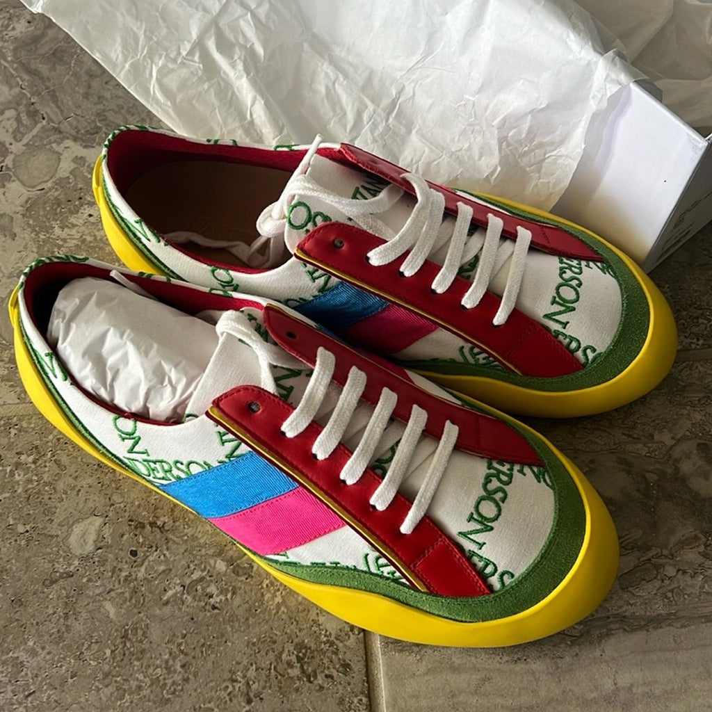 JW Anderson Color-Blocked Canvas LaceUp Bubble Sneakers, Size 42 New in Box