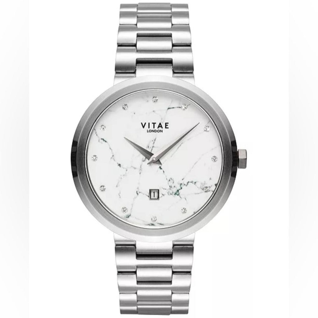 Vitae London Elmington Stainless Steel Bracelet Watch 36mm Silver New w/Tag $259