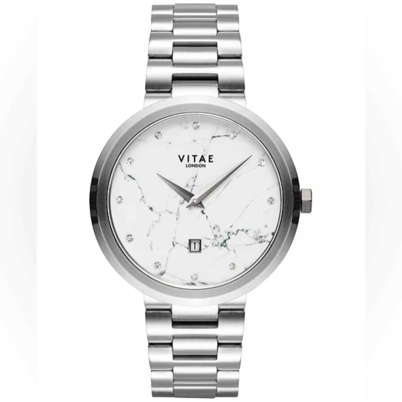 Vitae London Elmington Stainless Steel Bracelet Watch 36mm Silver New w/Tag $259