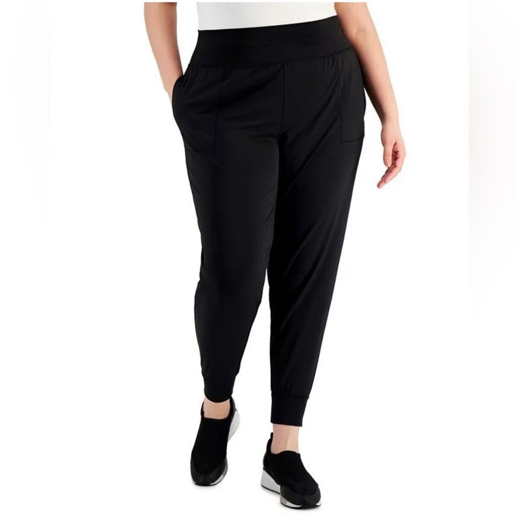 ID Pull-On Fleece Lined Jogger Pants in Black, Plus Size 2X New w/Tag