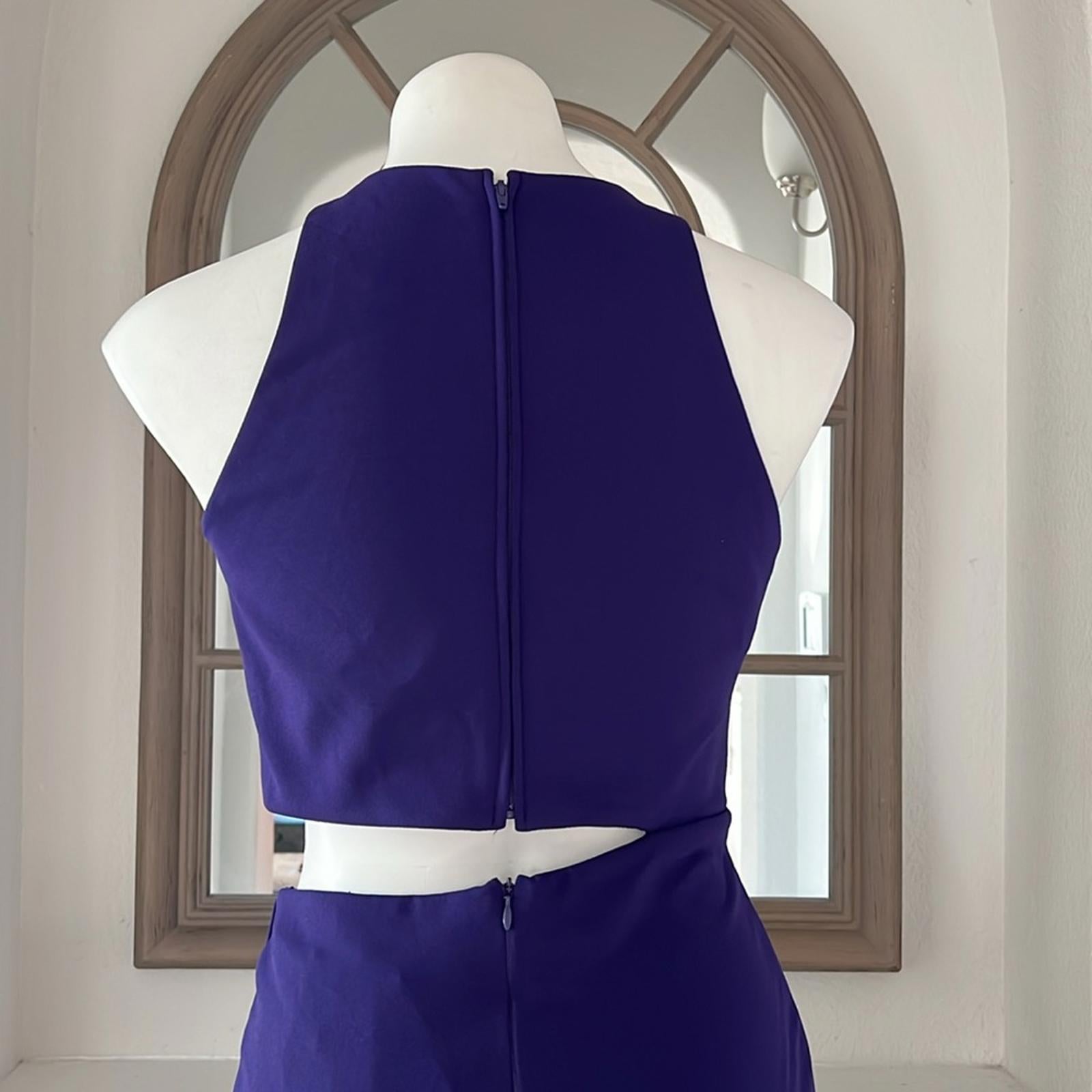 Aqua Bloomingdale’s Asymmetric Cutout Dress in Mulberry/Purple Size 6 NWT $238