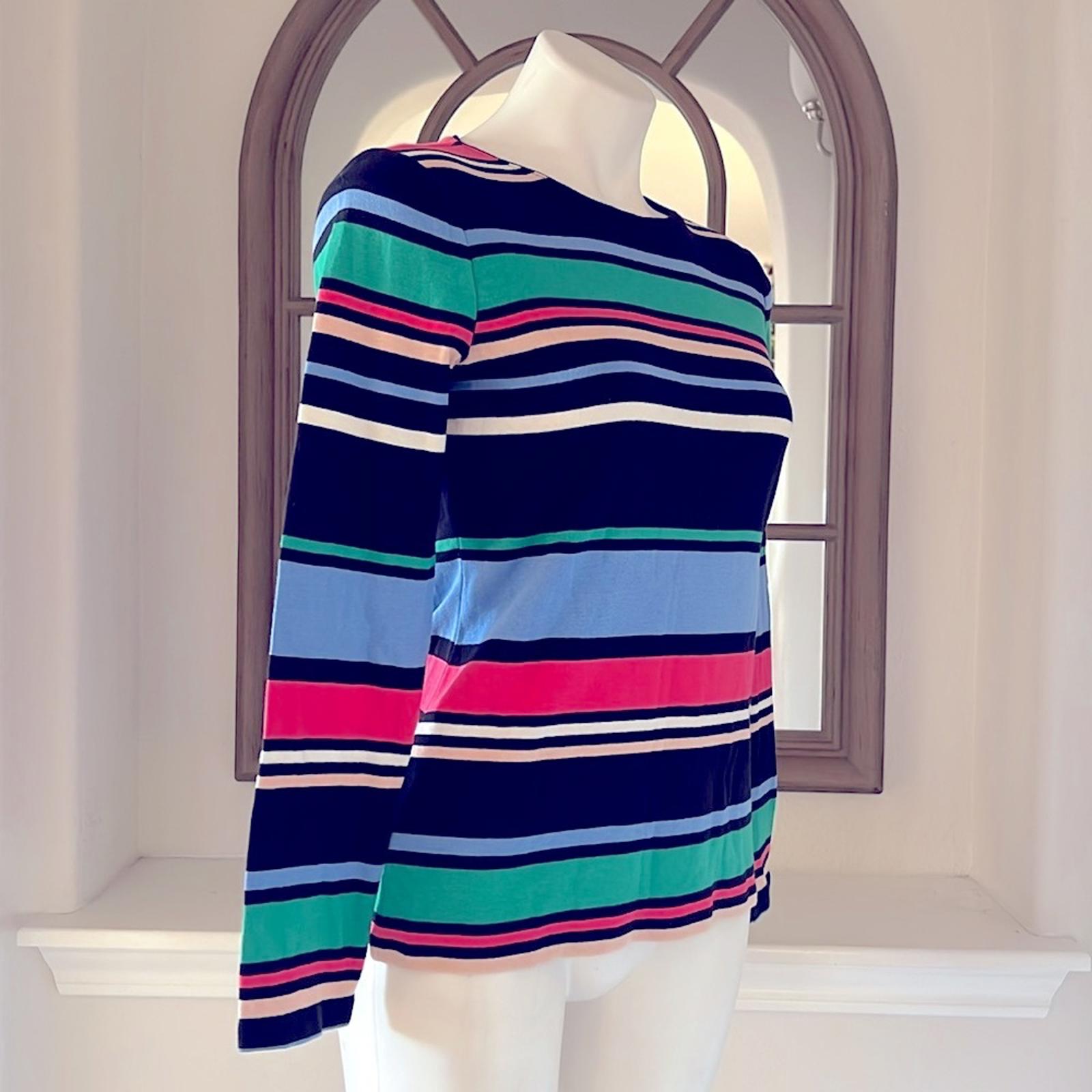 The Talbots Tee Block Striped Long Sleeve Crewneck Tee, Size S EXCELLENT!