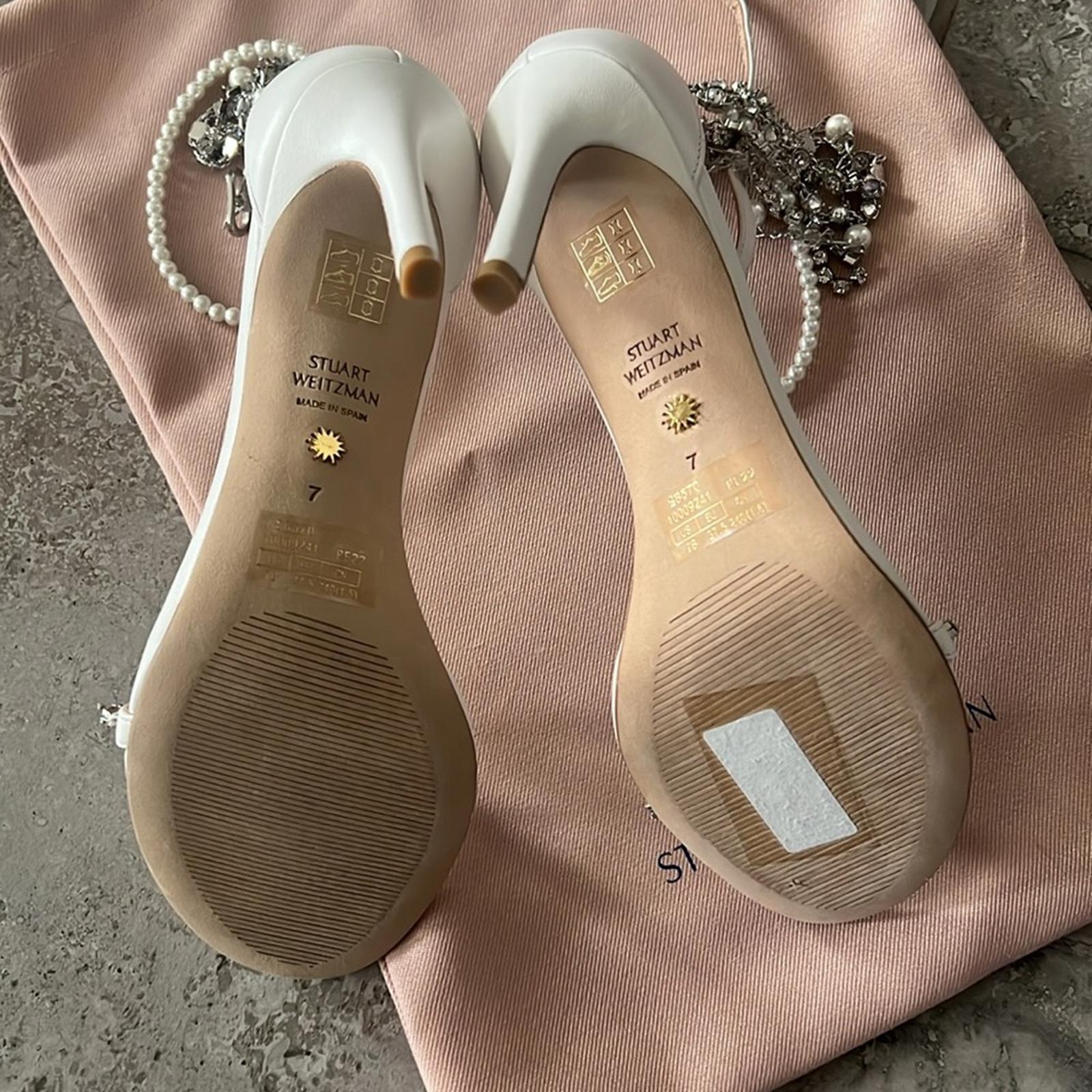 Stuart Weitzman Nudist High Heel Sandals in White, Size 7 NEW + DustBag $595