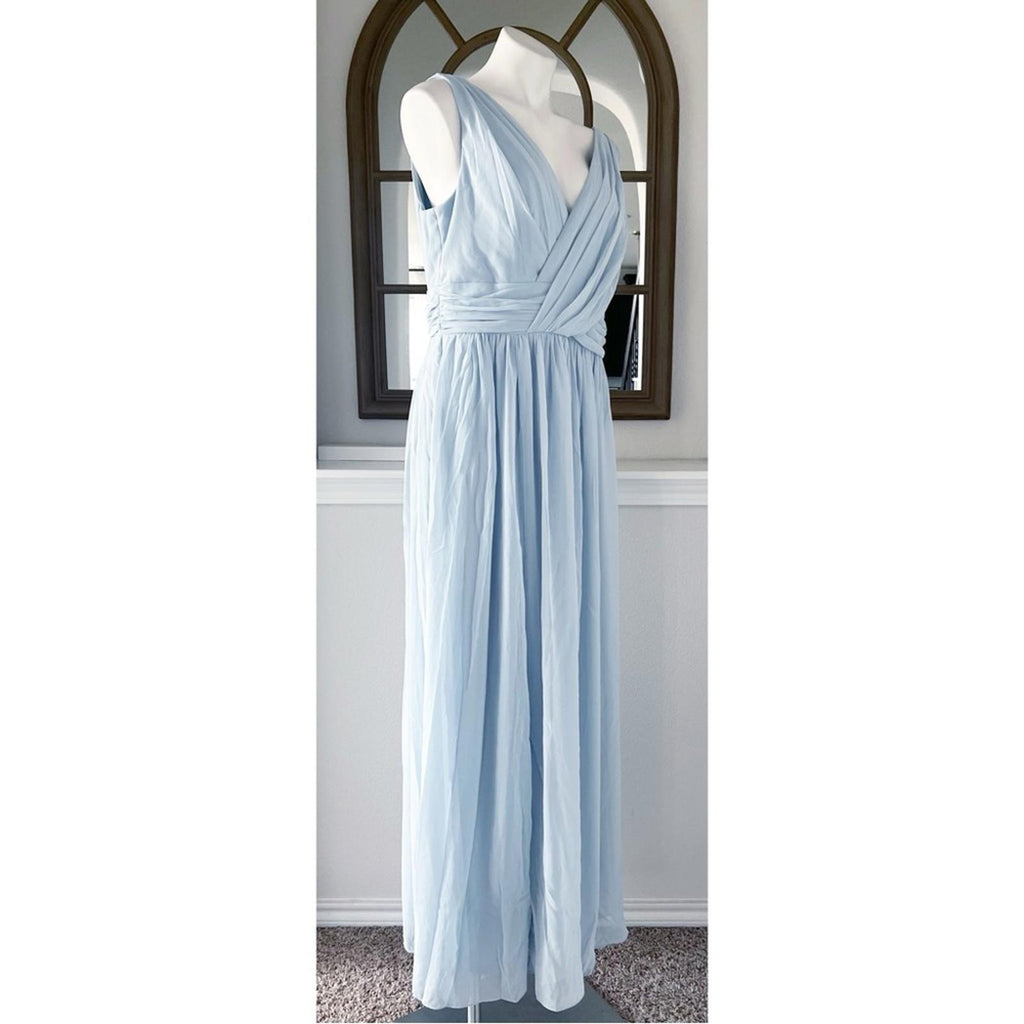 NEW Dessy Collection Surplice Ruched Chiffon Gown, Size 16, New w/o Tag $273