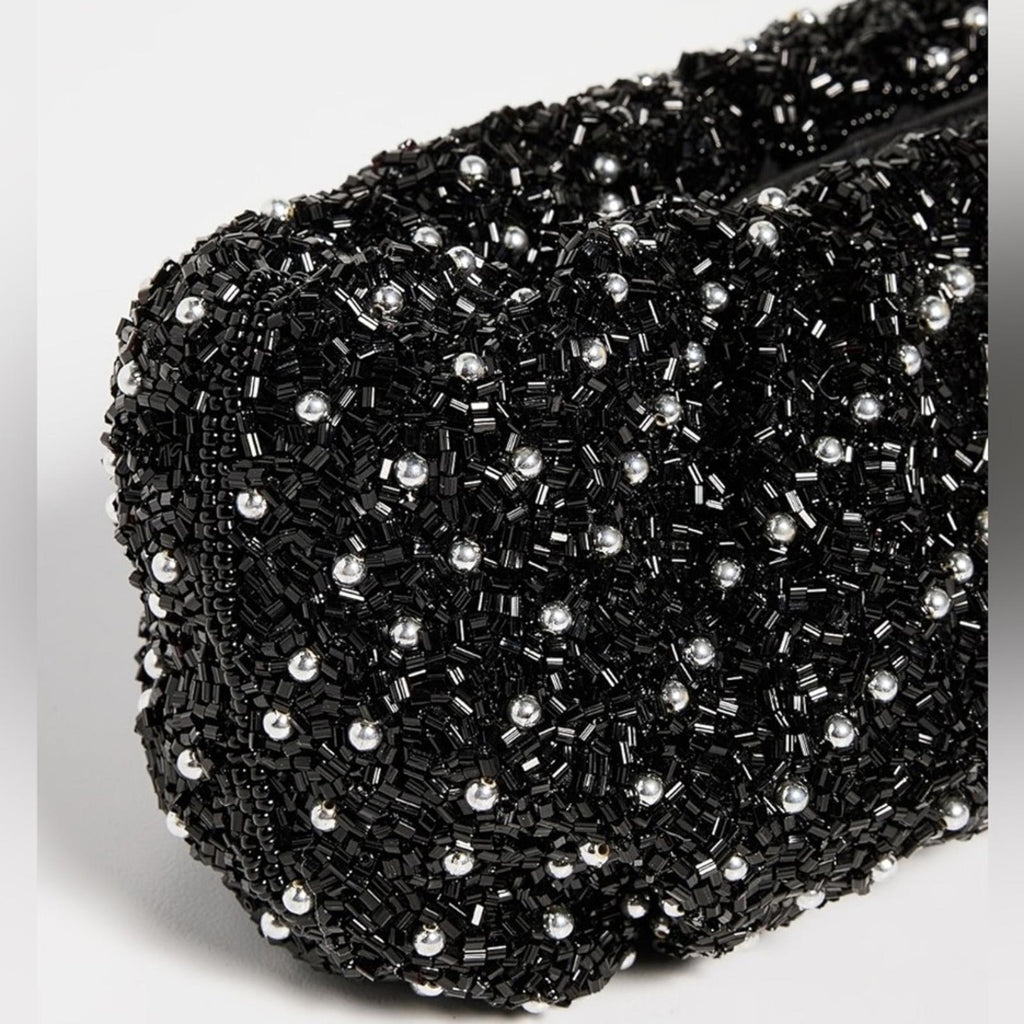 STAUD Cosmic Wave Beaded Bean Bag in Black, New w/Tag