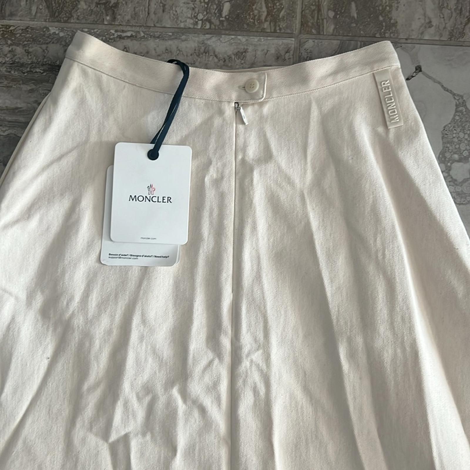 Moncler Cotton A-Line Midi Skirt with Pockets, Size 42 New w/Tag Retail $505