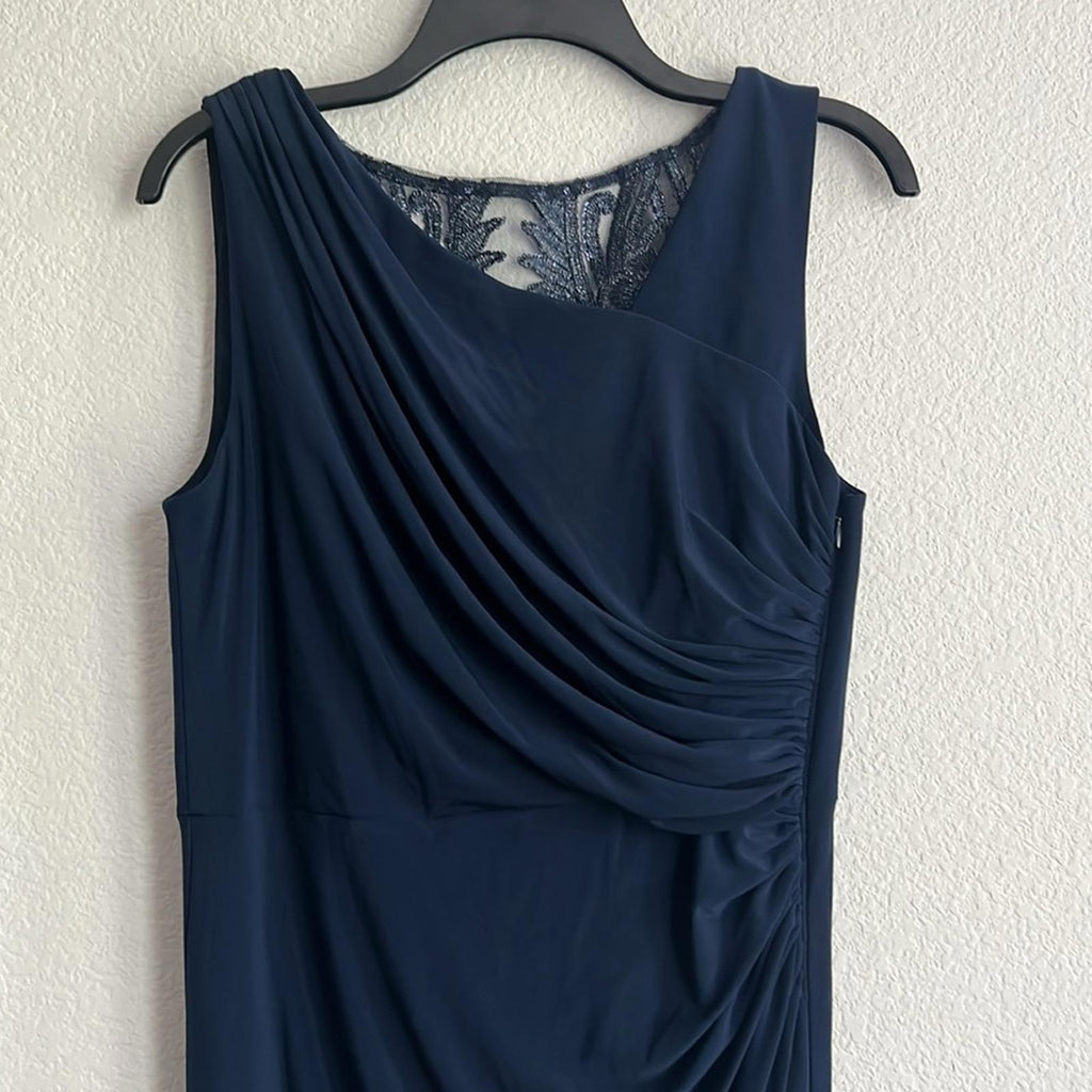 Adrianna Papell Sequin Jersey Dress in Midnight/Navy, NWT, Size 12