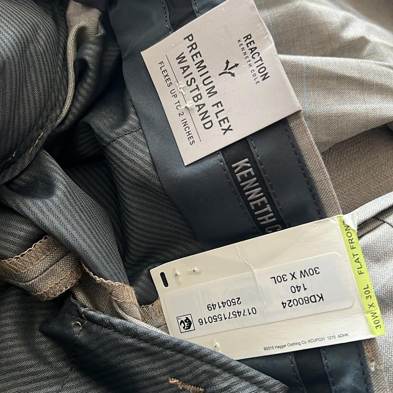 Kenneth Cole REACTION Premium Flex Slim Fit Dress Pants in Oatmeal 30W x 30L NWT