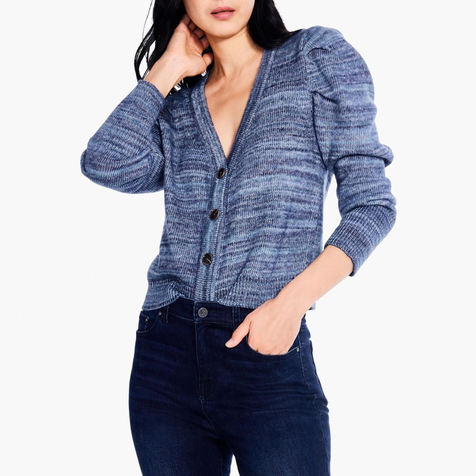 Nic+Zoe Harvest Button Up Fall Cardigan Faux Mohair Sweater, Size XL, New w/Tag