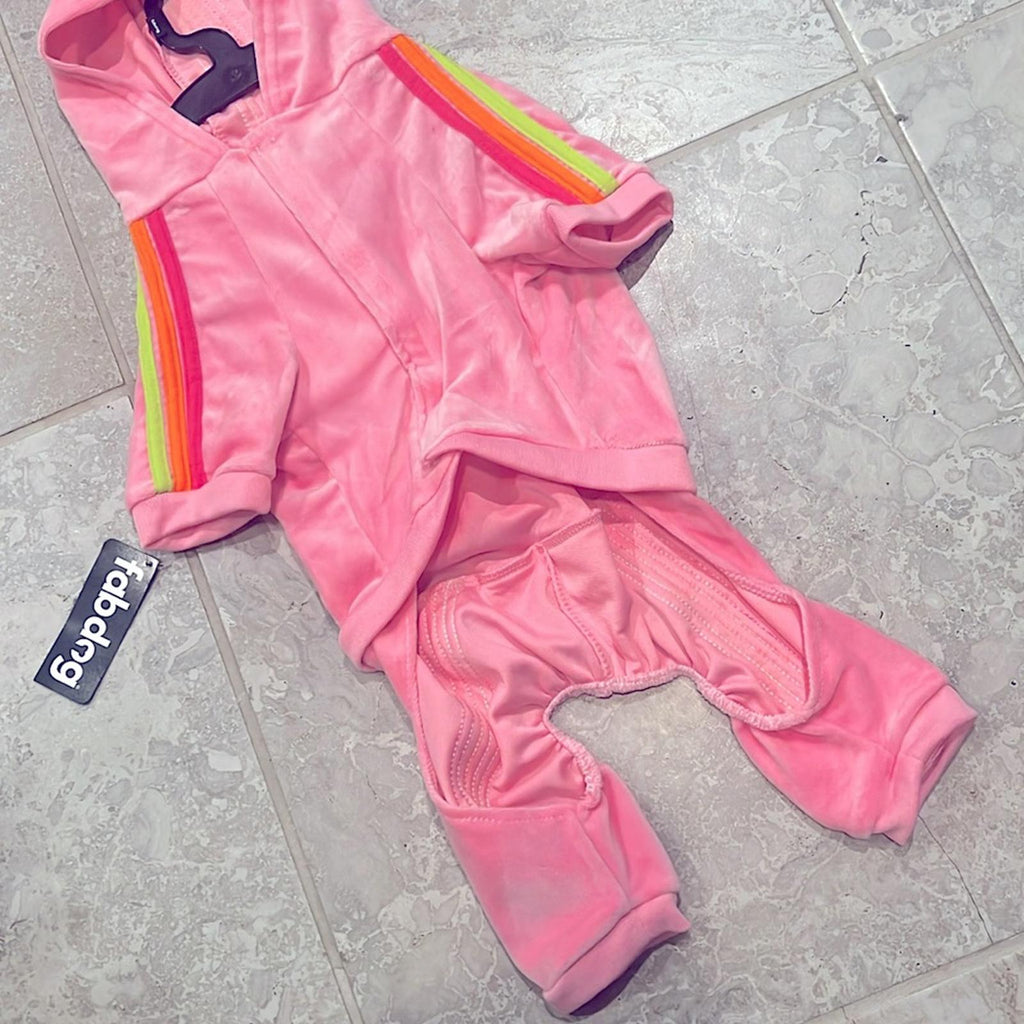 Fabdog Pink Velour Jogger, 16” NEW with Tag