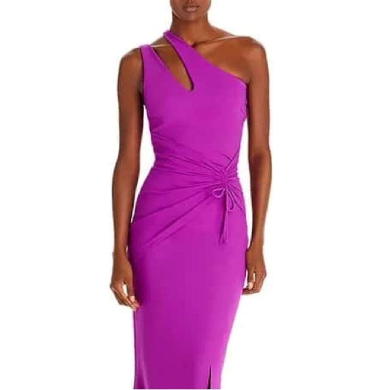 Chiara Boni Costanza Long One-Shoulder Gown in Magneta, Size US14 EU50 NWT $995