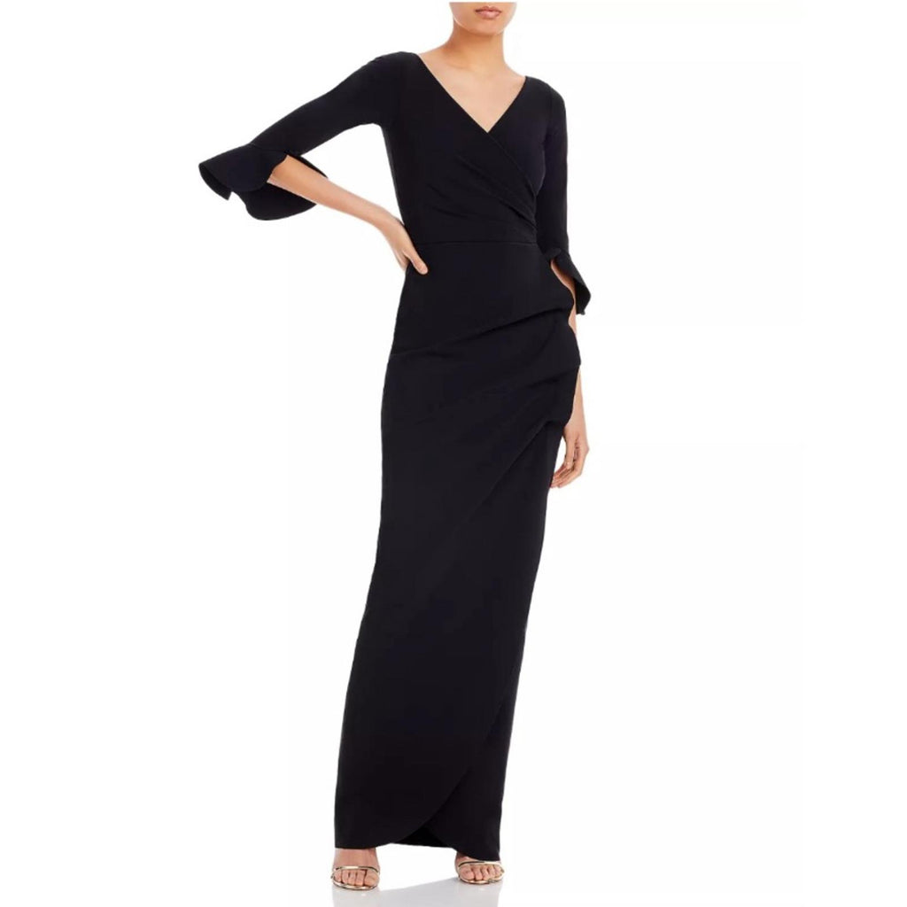 NWT Chiara Boni La Petite Robe Zalfa Column Gown in Black Size 16 MADE IN ITALY