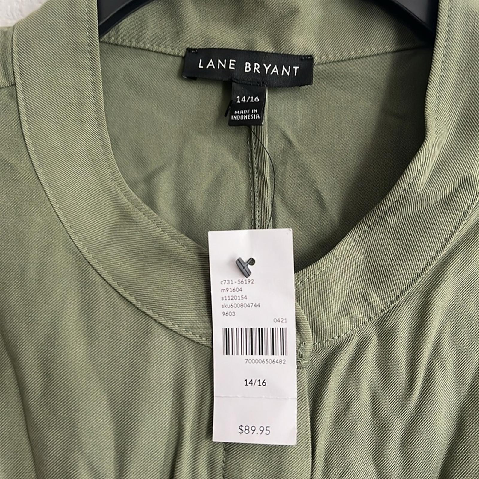 Lane Bryant Belted Utility Cargo Vest in Olive Green, Plus Size 14/16, New w/Tag
