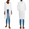 Nic+Zoe Double Gauze Open Front Sweater in White, Size S New w/Tag Retail $158
