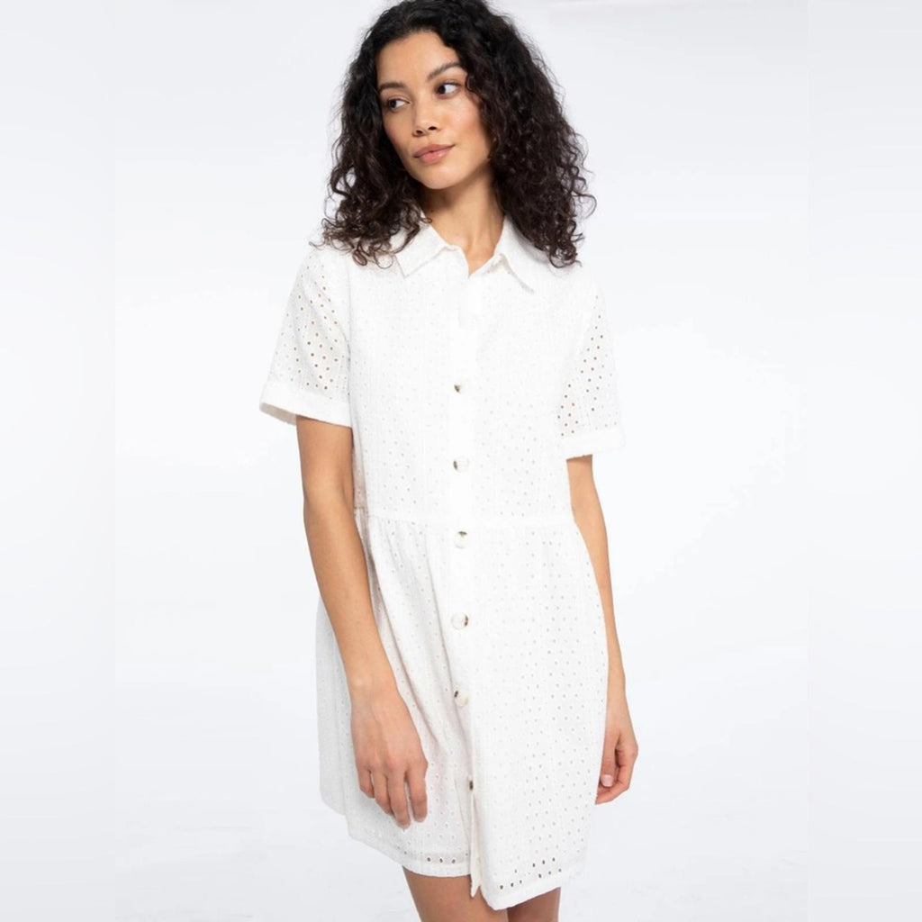 Sanctuary Heirloom Collared Midi Shirtdress in White, Size S NEW w/Tag