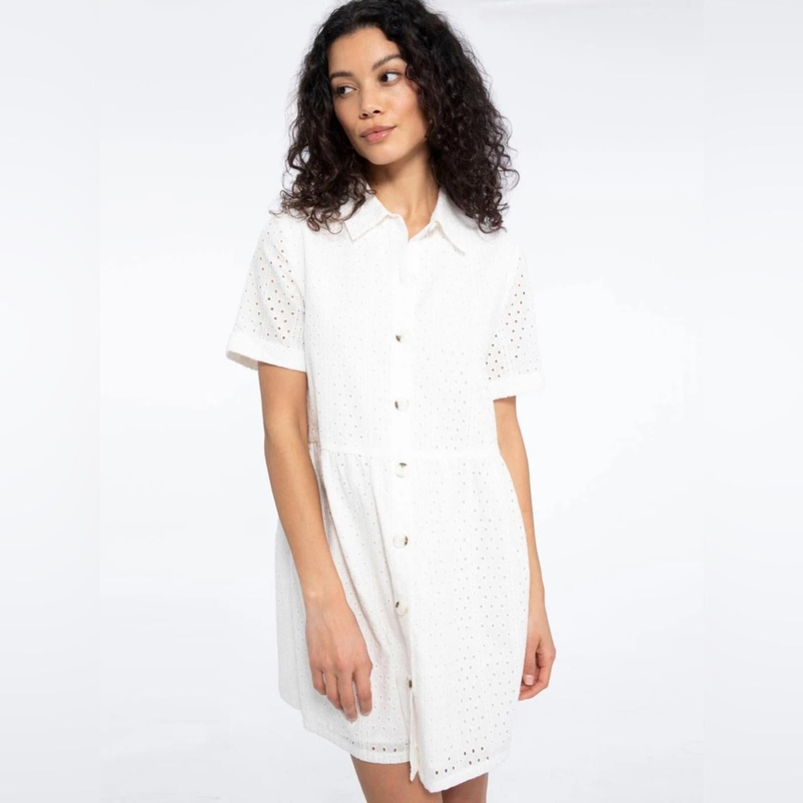 Sanctuary Heirloom Collared Midi Shirtdress in White, Size S NEW w/Tag