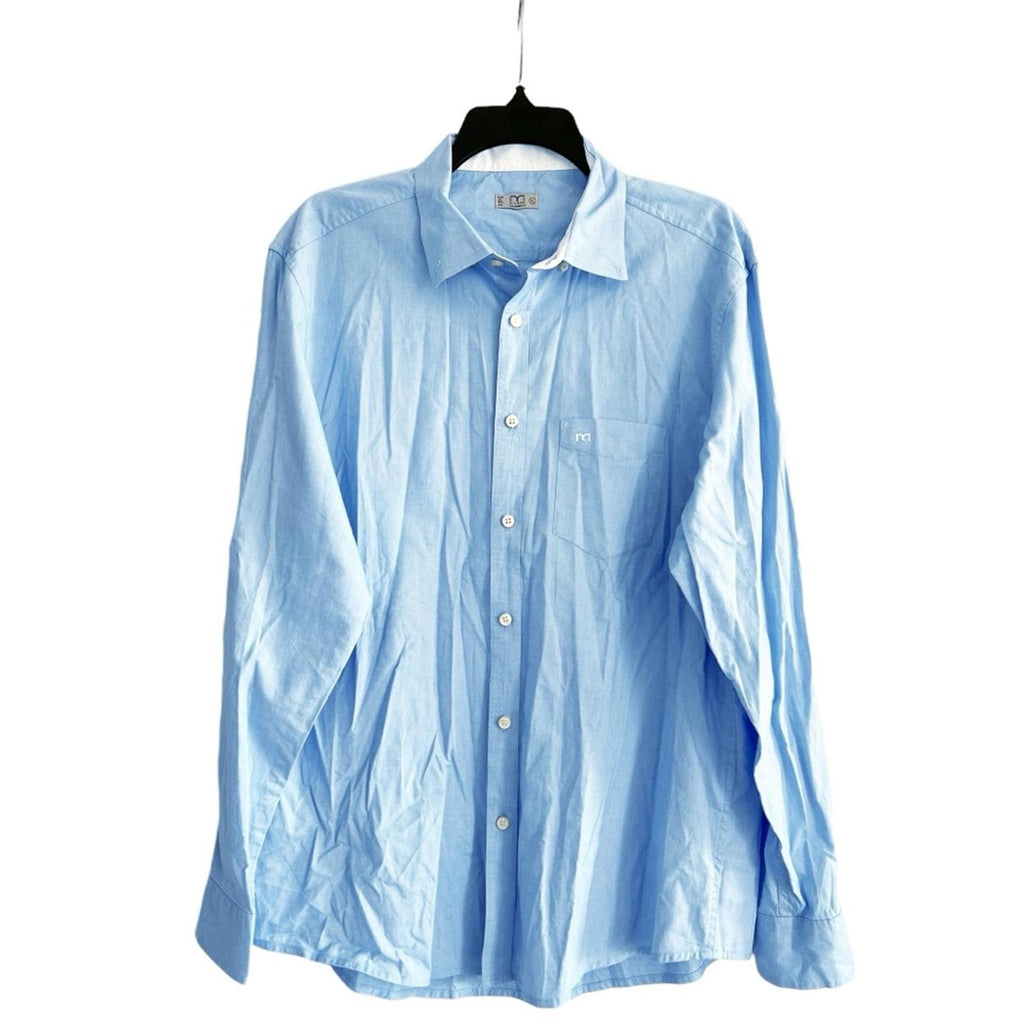 Milano Tailored Fit Dress Shirt in Blue, Size XL EXCELLENT!