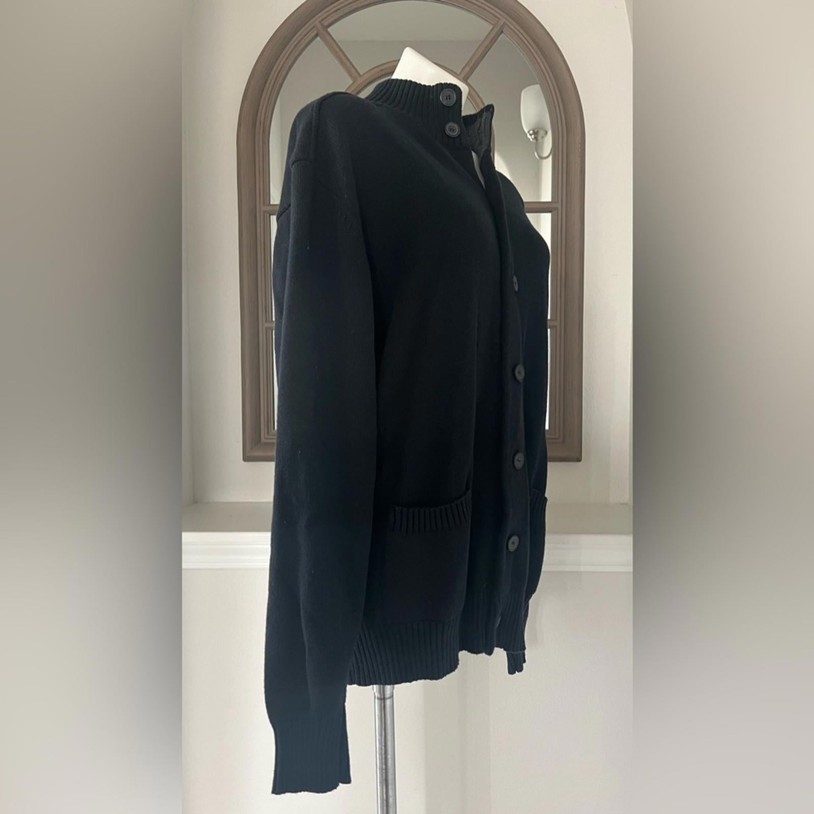 Oscar De La Renta Button Front Cardigan with Pockets, Black, Men’s Size XXL
