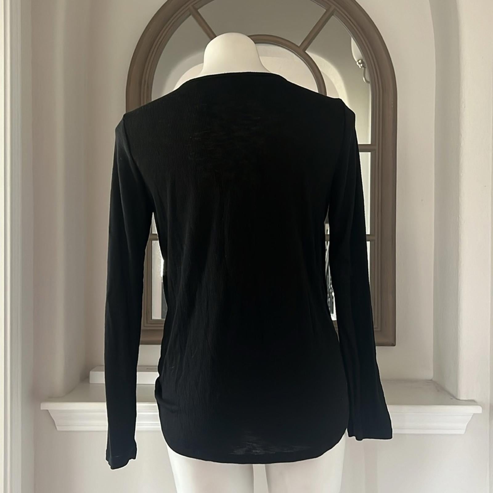 W5 Ribbed Knit Long Sleeve Top in Black, Size L EXCELLENT!