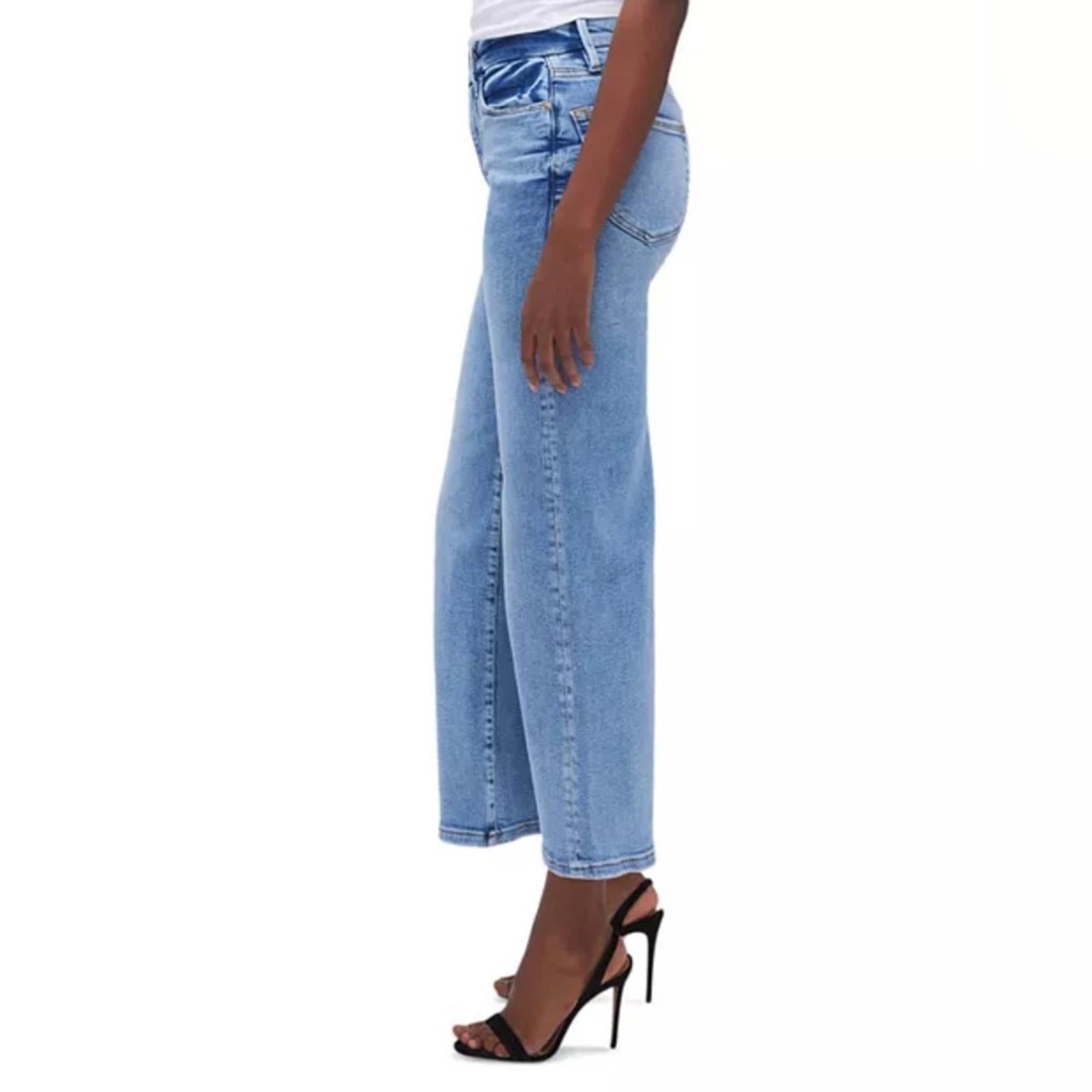 Good American High Rise Cropped Wide Leg Jeans in Blue Indigo, NWT, Size 16