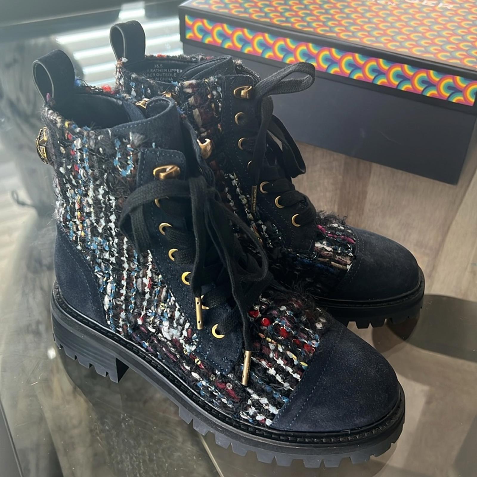 Kurt Geiger London Kensington Lace-Up Combat Boots, Size 35.5 New in Box