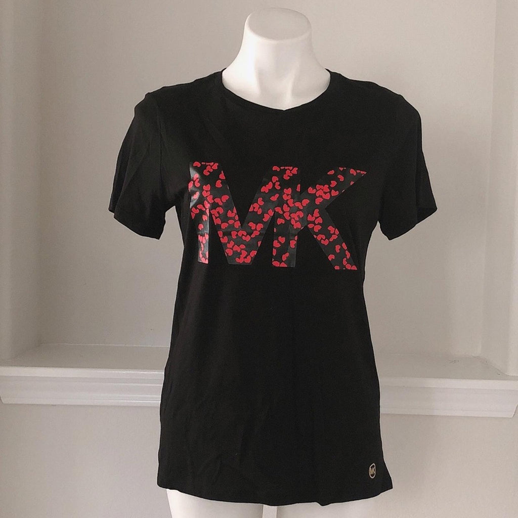 NWT Michael Kors Limited Edition Scarlet Red Short Sleeve Tee in Black Size M