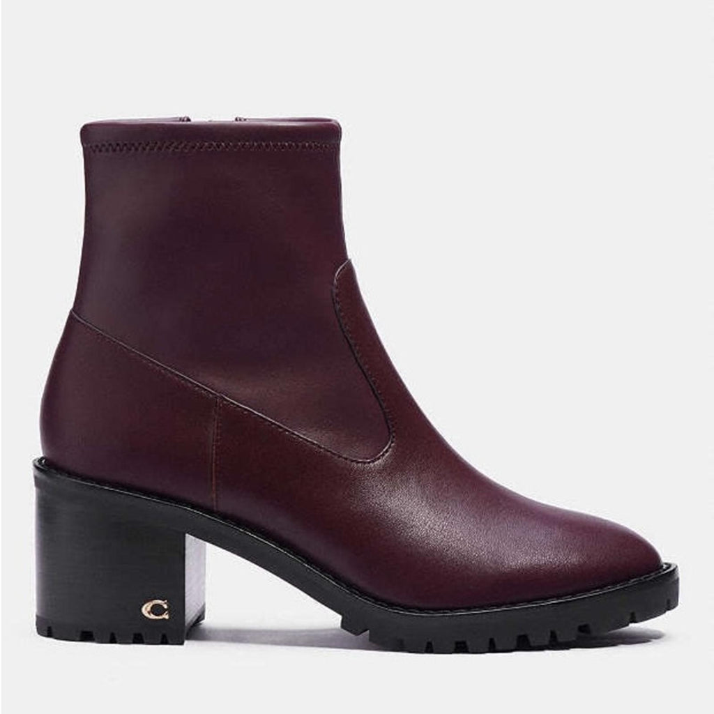 Coach Joy Lug-Sole Booties in Dark Cranberry, Size 11 New in Box $250
