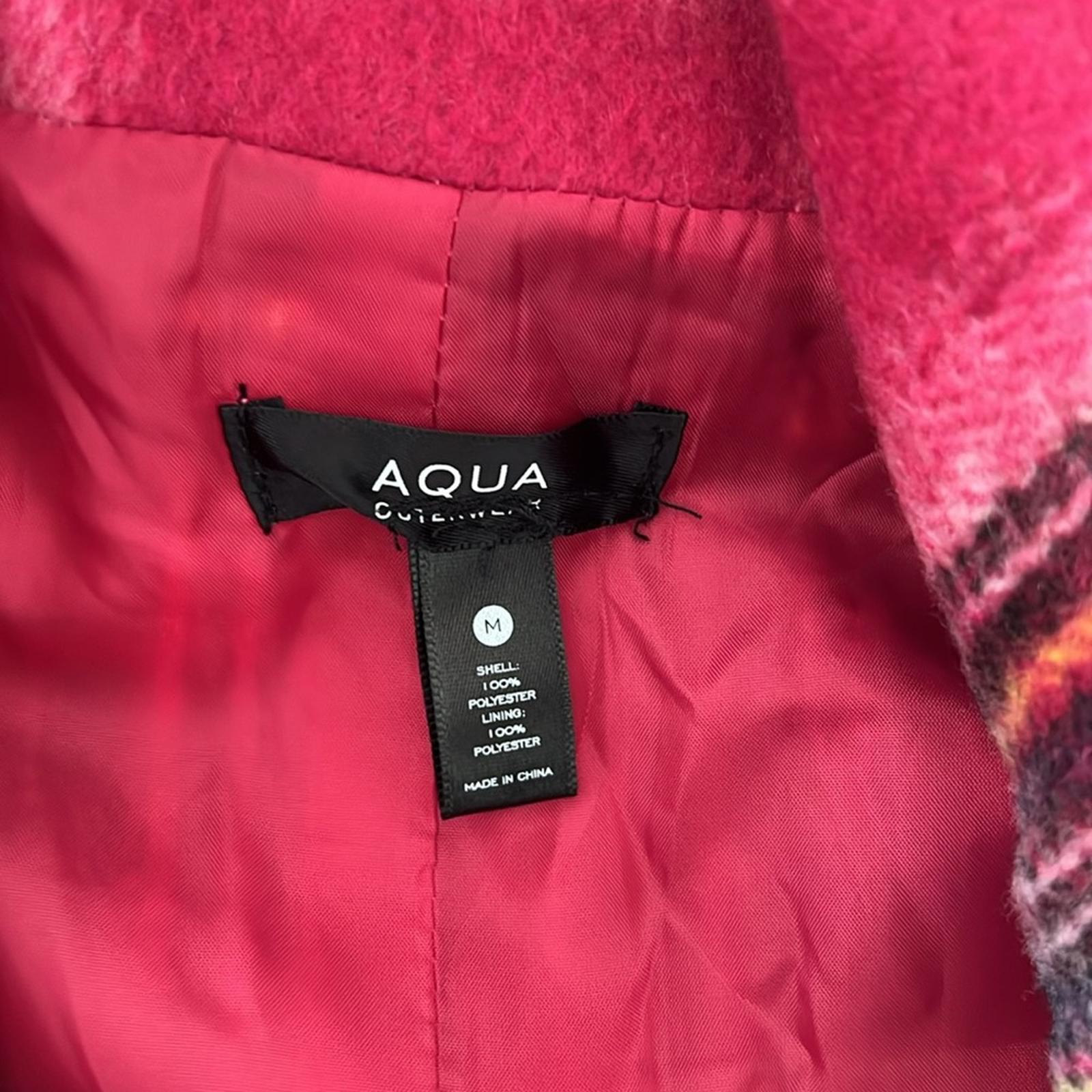 Bloomingdale’s Aqua Plaid Duster Trench Coat in Pink, Size M New w/Tag $178