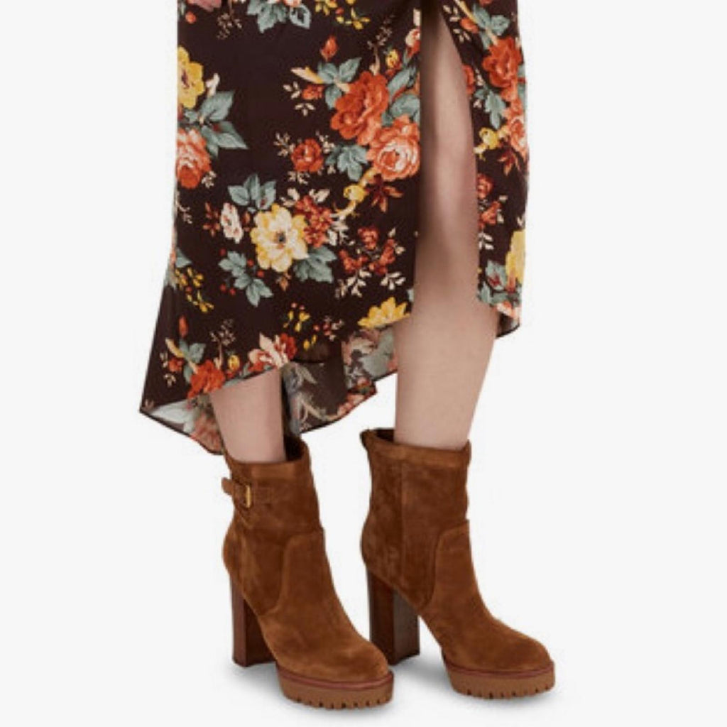 Veronica Beard Hannigan Suede Platform Boots in Hazelwood, Size 11 NEW +DustBag
