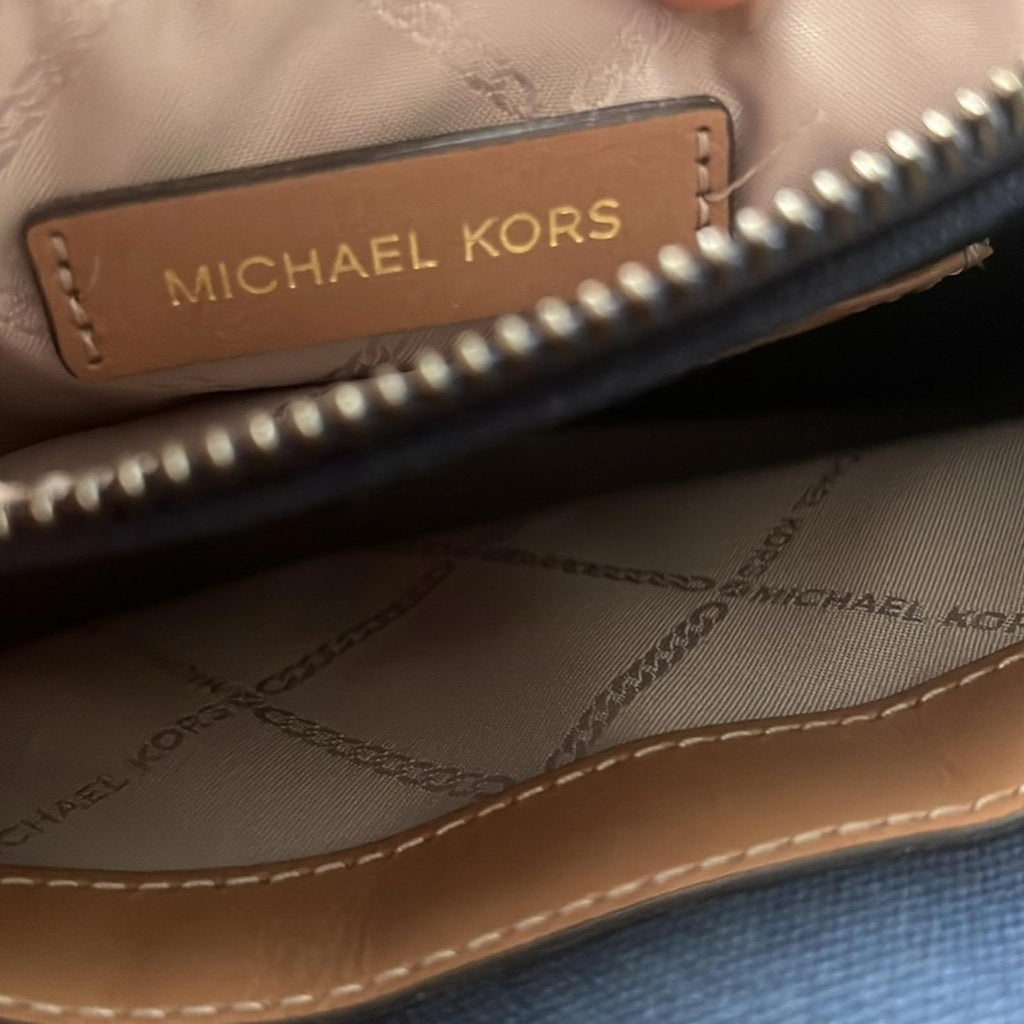 Michael Kors Mercer Canvas Crossbody, Admiral Gold EXCELLENT! Retail $228