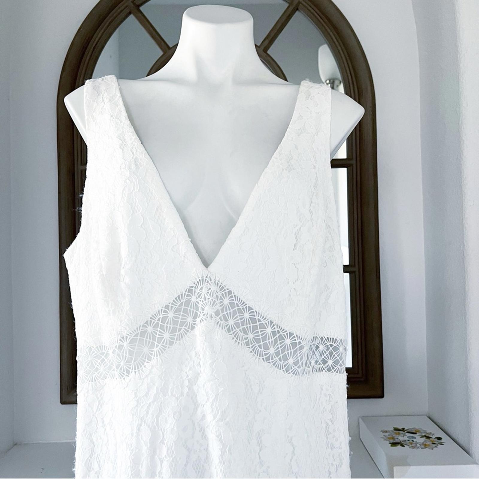 GALINA V-Neck Lace Illusion Wedding Dress, White, Size 20W Retail $599 SOLD OUT