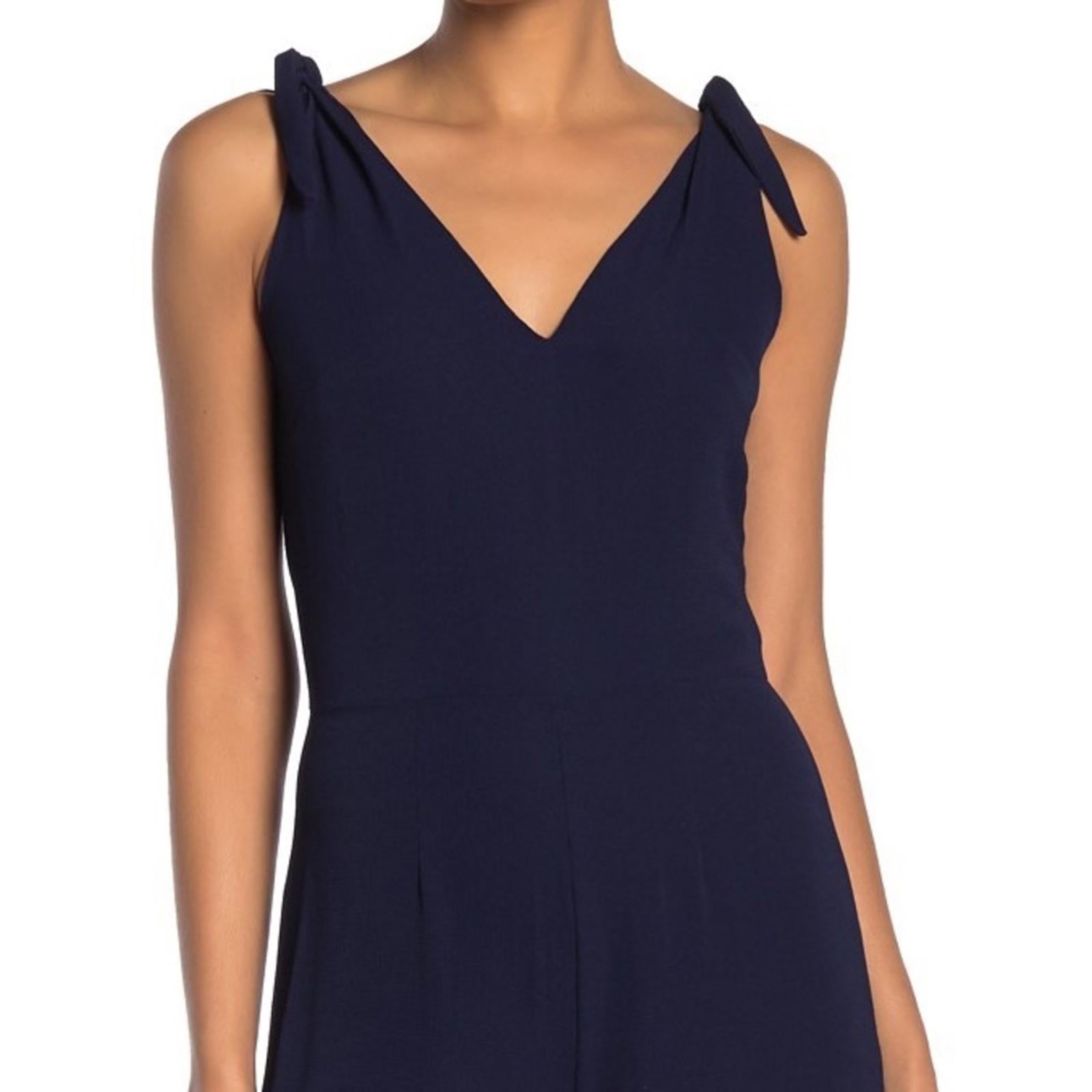 Betsey Johnson Navy Seals Tie Shoulder Wide Leg Jumpsuit Size 8 New w/Tag $128