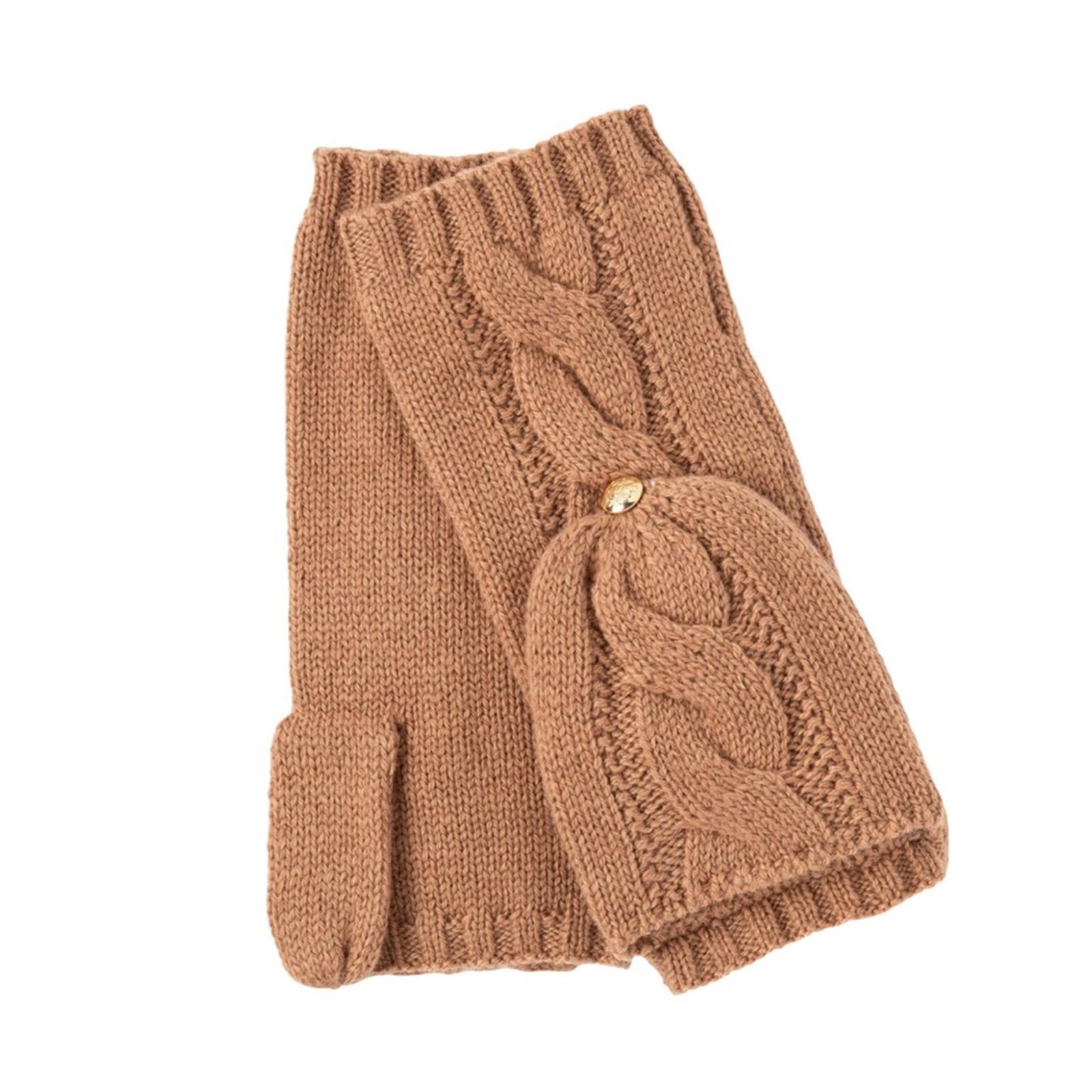Lauren Ralph Lauren Cable Pop-Top Glove in Classic Camel, NWT, One Size