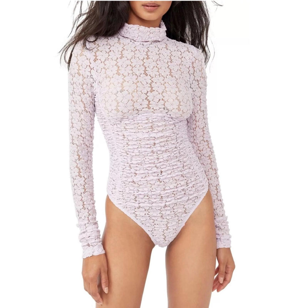 Intimately Free People Lavender Day N Night Lace Bodysuit, Size L EXCELLENT