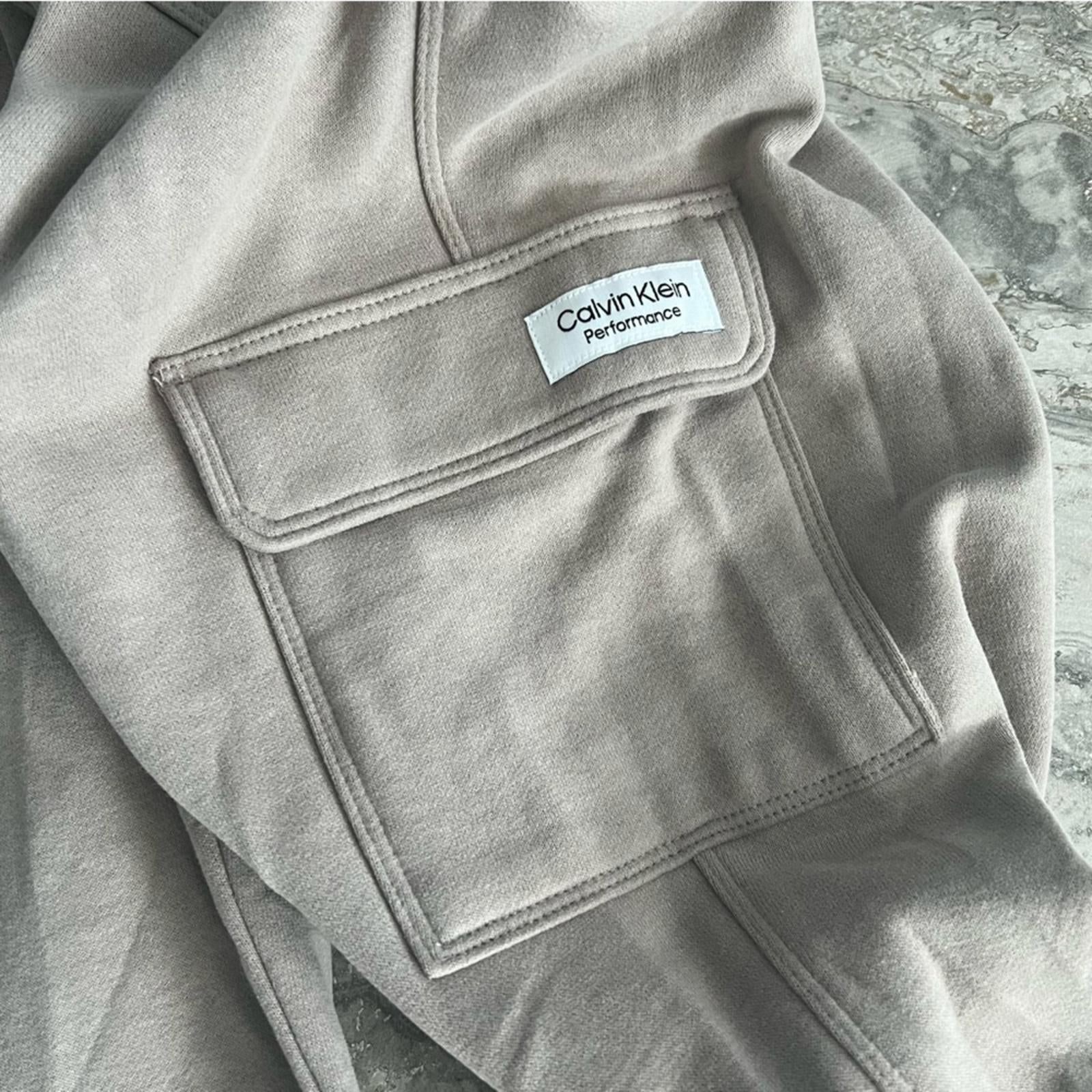 Calvin Klein Performance Grey Drawstring Cotton Blend Joggers, Size XL NWT